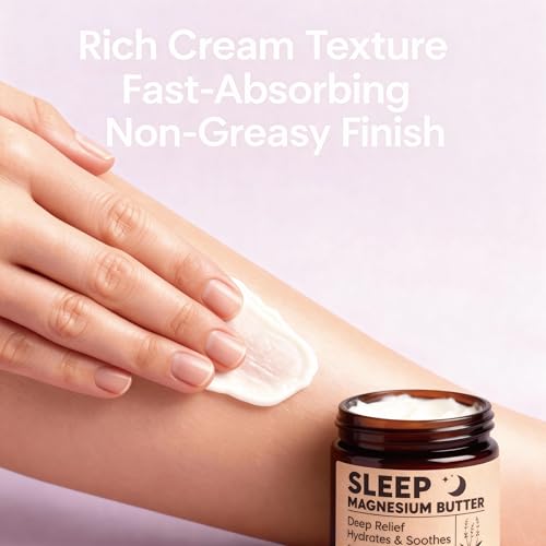 Magnesium Butter for Sleep, Nighttime Magnesium Cream for Leg & Foot ? with Shea & Mango Butter, Arnica & Essential Oils for Relaxation, Restful Sleep & Leg Comfort(Lavender) (1)