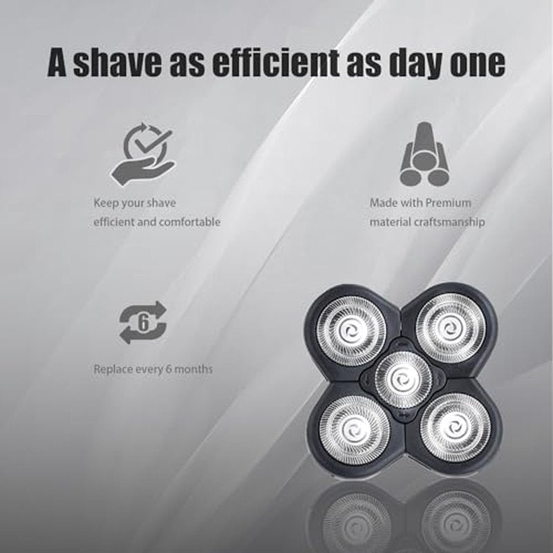 3 Pack Blades Refills Compatible with Freebird Shaver, 5 Blades Shaver Replacement Head for Bald Men, Electric Razor Replacement Heads for Freedom Grooming with 3 Cleaning Brush