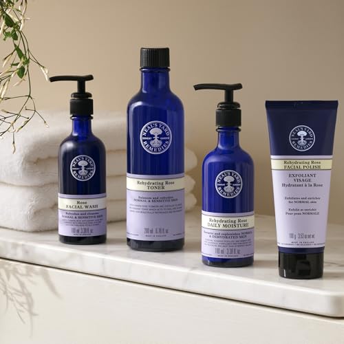 Neal's Yard Rehydrating Rose Face Wash, Soothing & Balancing for All Skin Types, With Aloe Vera & Rose Otto, Vegan Approved & Cruelty-Free, 100mL