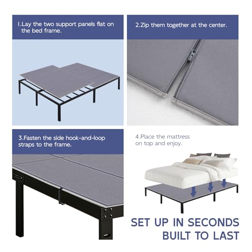 King Bunkie Board 76 x 80 in with Zipper-Connected Support - BlissBoard