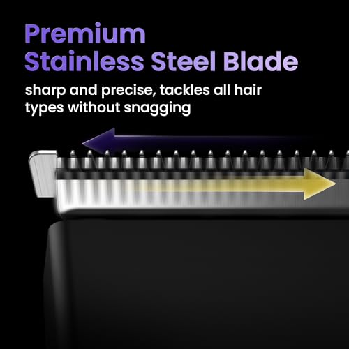 Cordless Waterproof Beard Trimmer with 20 Length Settings, Precision Dial, Men’s Grooming Kit