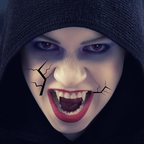 Halloween Face Scars Tattoos Stitch Makeup Temporary Tattoos Stickers for Adult Kids Girls Costume Cosplay Accessories Party Decor-18Sheets