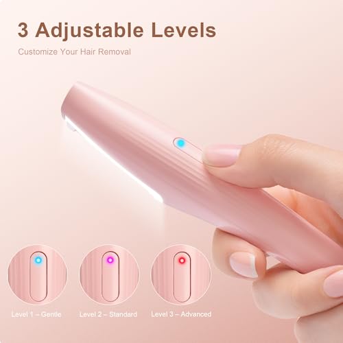Rechargeable Sonic Dermaplaning Face Tool with LED Light, 3 Speeds, Peach Fuzz Remover