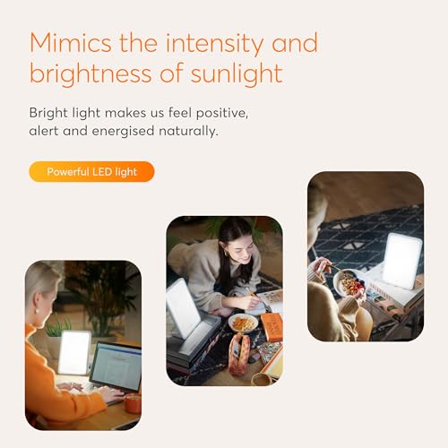 Portable Light Therapy Lamp with 10,000 Lux - Supports Energy & Sleep - Compact Desk Light