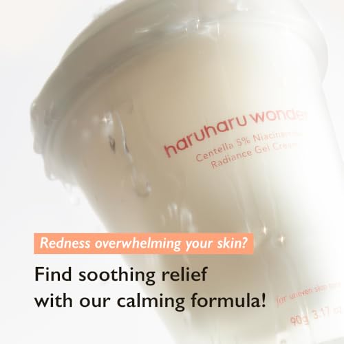 Haruharu Wonder Centella 5% Niacinamide Radiance Gel Cream 3.17 fl oz – Hydrating, Soothing, Vegan Skincare