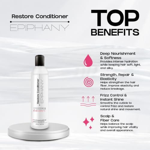 Epiphany Restore Conditioner with Argan & Marula Oils – 8.4 fl oz, pH Balanced, Color Safe