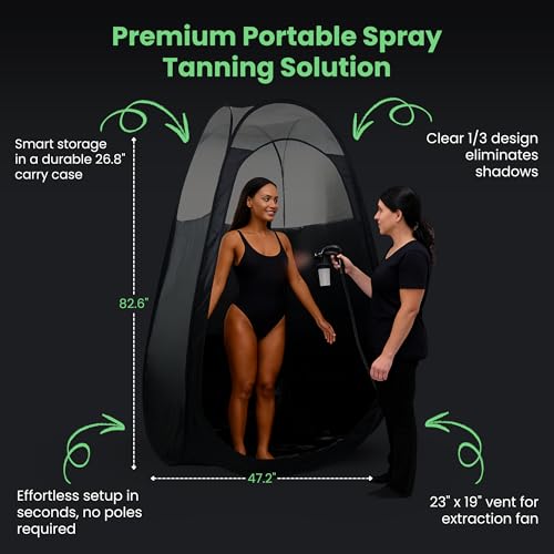 Large Portable Spray Tan Tent with Clear Window & Extraction Opening
