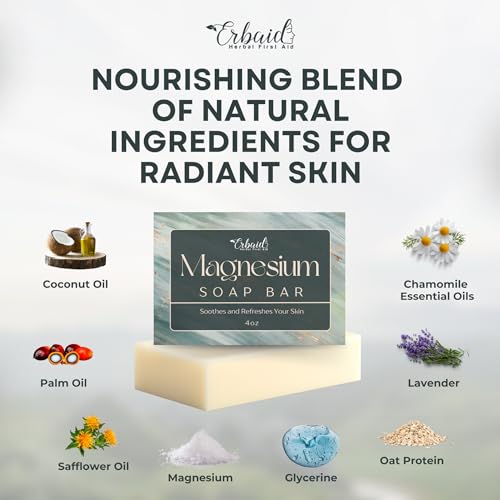 Dead Sea Magnesium Soap Bar ? Deep Cleansing, Moisturizing Body Soap for Dry Itchy and All Skin Types ? Shower Soap Soothes Muscles and Joints ? All-Natural Exfoliating Face and Body Wash Made in USA