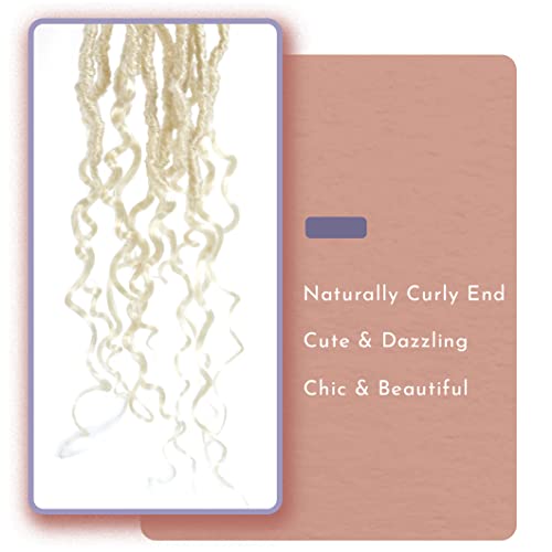 Long Faux Locs Crochet Hair with Curly Ends - Blonde 613#, 24 Inch, Pack of 6