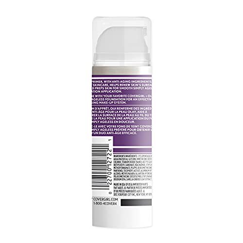 COVERGIRL Simply Ageless Face Primer Pack of 2 - Hydrating Anti-Aging Makeup Base, 1 Fl Oz Each