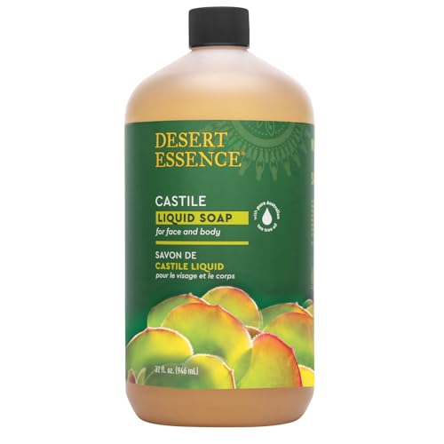 32 Fl Oz Desert Essence Tea Tree Castile Liquid Soap for Face & Body