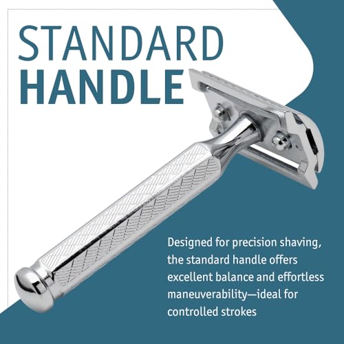 Safety Razor 42C Double Edge Shaver with Hex Handle, German Craftsmanship