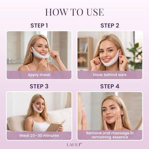 V-Shaped Hydrogel Chin Mask with Collagen - 25 Count, Hydrating Facial Skincare