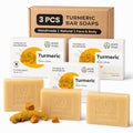Turmeric Soap Bar for Face and Body 4.5 Oz Pack of 3 - Kojic Acid Free, Handmade