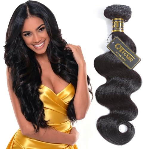 Brazilian Body Wave Hair Extensions - 8 Inch Virgin Human Hair Bundles - Natural Black - Variation #1b