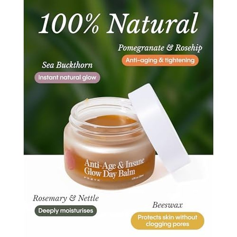 FR¨ªYA Organics Anti-Age & Insane Glow Day Balm | Younger Skin and Instant Glow Results | Rosehip Pomegranate Sea Buckthorn Beeswax | Water Free Daily Moisture Balm | 30ml