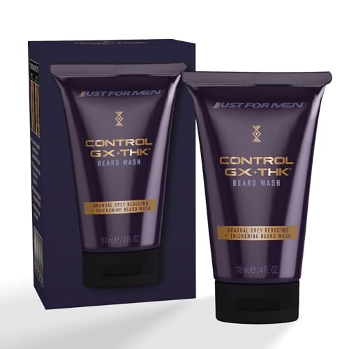 Just for Men Control GX + THK Beard Wash 4 Fl Oz Gray Reducer & Thickener - Pack of 1