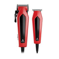 Andis 562940 Ultra Clip Corded Clipper & Trimmer 15-PieceHair Cutting Combo Kit, Stainless Steel Blades, Power Pivot Motor, Whisper Quiet, Hanger Loop, Red