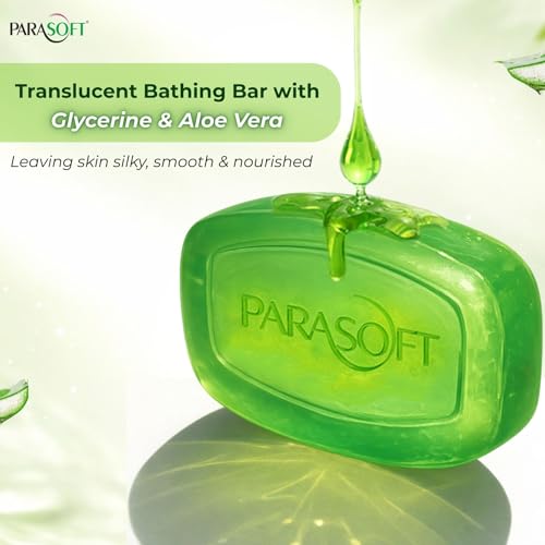 Parasoft Moisturising, Cleansing Body Soap with the Goodness of Aloe Vera & Glycerine For Dry Skin, Nourishing Daily Bathing Bar For Sensitive Skin -100 gm (Pack of 6)