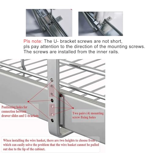 Chrome 2 Tier Pull Out Cabinet Organizer for Kitchen & Pantry - 20" W x 21" D