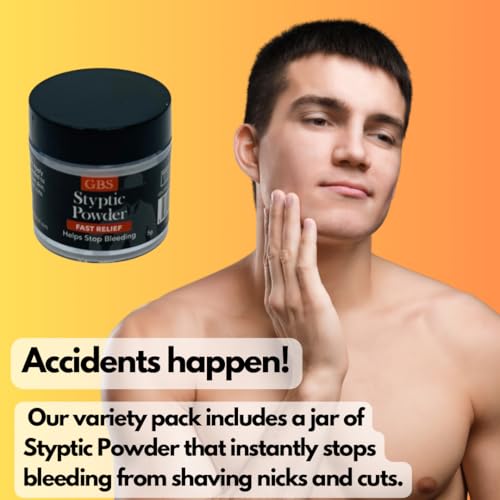 G.B.S Double Edge Safety Razor Blades Variety Pack with Styptic Powder - 120 Count
