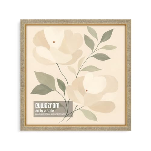 Euwazram Gold 30x30 Textured Antique Picture Frame with Inner Trim - Vintage Style