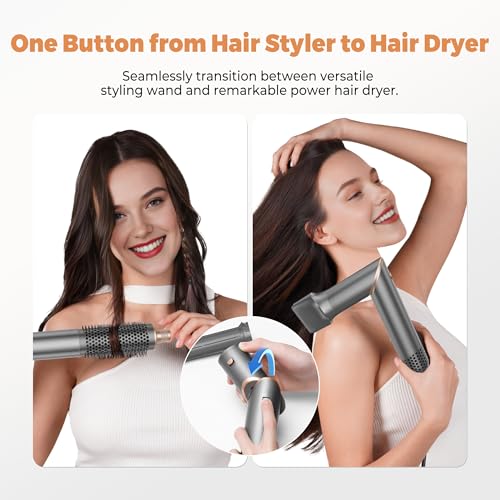 6-in-1 Foldable Hair Dryer Brush & Styler with Ionic Technology, Travel Bag