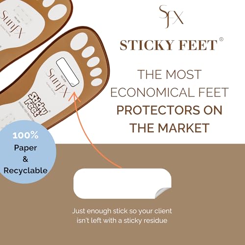 SunFX Disposable Sticky Feet Spray Tan Protectors 100 Pairs - Feet Protection for Spray Tanning