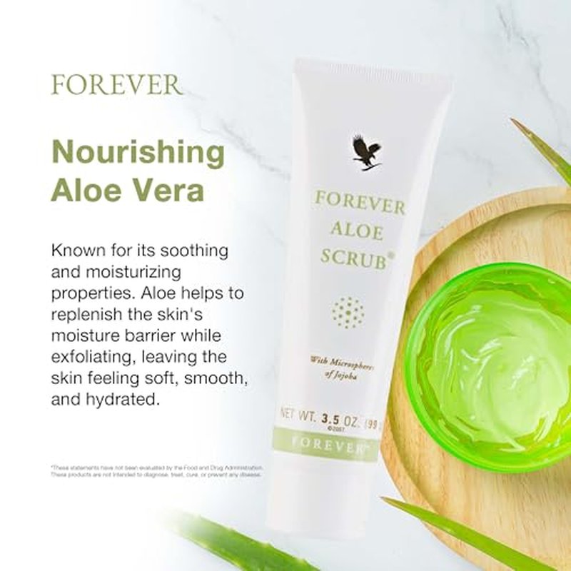 Forever Living - Forever Aloe Scrub¢ç - Gentle Exfoliation with Jojoba Microspheres - Vegan-Friendly Body Scrub - Aloe Vera Gel Conditioning - 3.5 oz