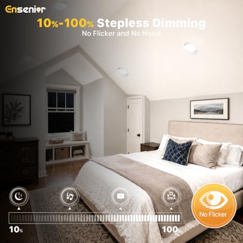 Ensenior 6 Inch Gimbal LED Recessed Light 5CCT Dimmable 12W 1200LM 6-Pack