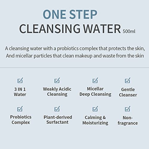 Micellar Cleansing Water with Probiotics - 16.9 Fl Oz Facial Makeup Remover & Hydrating Cleanser - Sensitive Skin