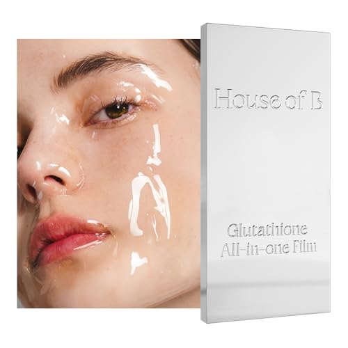 House of B Glow Glutathione 2-Step Face & Neck All-in-One Film, Dual-Care Set for Wrinkle Reduction & Skin Tone Enhancement, Shine Your Light with 3 Counts Korean Mask