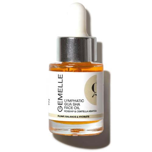 GEMELLE Lymphatic Gua Sha Face Oil 0.5 Fl Oz - Hydrating Botanical Facial Oil for Lymphatic Drainage and Skin Sculpting