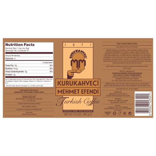 Turkish Coffee Medium Roast 17.6 oz Pack of 3 - Authentic Arabica, Finely Ground, Traditional Flavor