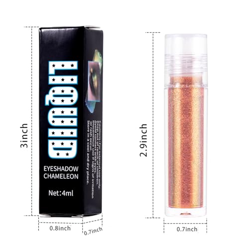 Liquid Glitter Eyeshadow,Vibrant Color Shifting Holographic Eyeshadow Long Lasting Liquid Eyeshadow Smooth and Creamy Glitter Eyeshadow Highly Pigment Iridescent Makeup 0.14 Fl Oz (01, 0.14)