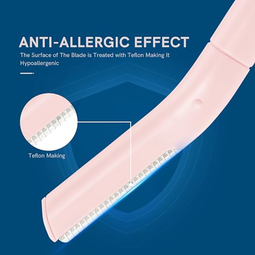 Eyebrow Razors w/Dermaplane Razors Set - Japanese Blades Razors - Small Face Razors for Peach Fuzz and Fine Hair, Multipurpose Exfoliating Dermaplaning Tools for Men, 12 Packs