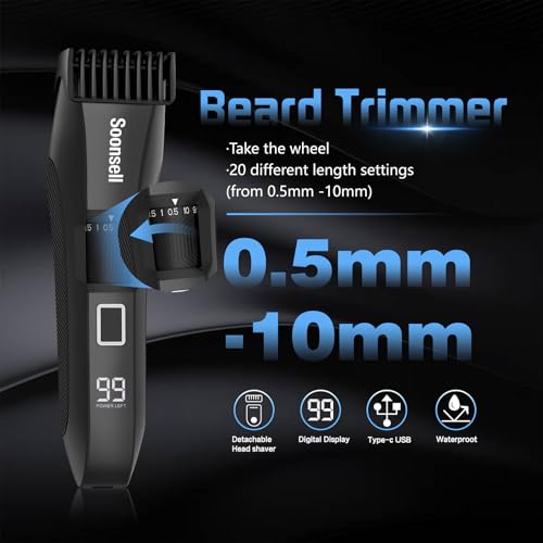 Men's 4-in-1 Grooming Kit Beard Trimmer Nose Ear Hair Clipper Waterproof
