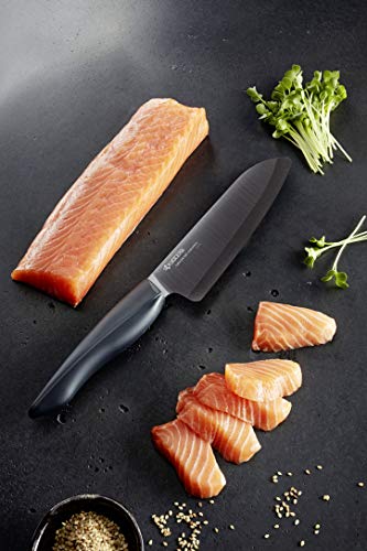 KYOCERA InnovationBlack Ceramic Chef's Santoku Knife 5.5-Inch - Black/Black, 1-Piece Set