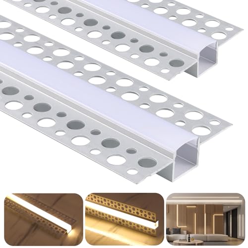 Plaster-In LED Channel Track with White Diffuser - 8 Variation
