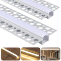 Plaster-In LED Channel Track with White Diffuser - 8 Variation