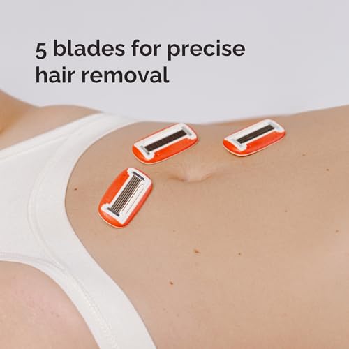 Fler 5-Blade Razor Refills - 4 Pack for Sensitive Skin with Aloe Vera & Vitamin E