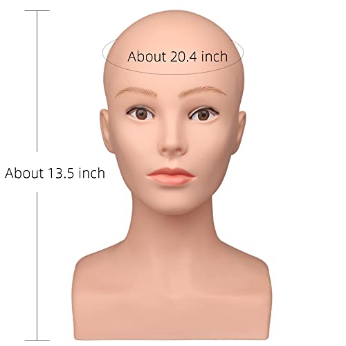 Realistic Female Mannequin Head with Shoulders for Wig Display & Styling