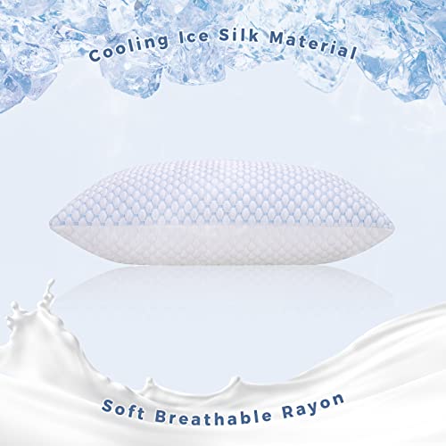 OSBED Queen Shredded Memory Foam Pillow Set of 4 with Cooling & Adjustable Support