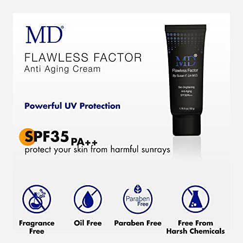 MD Flawless Factor BB Cream ? Skin Brightening Anti-Aging Moisturizer with SPF 35 PA++ | 1.76 fl oz (50g) | Buildable Coverage