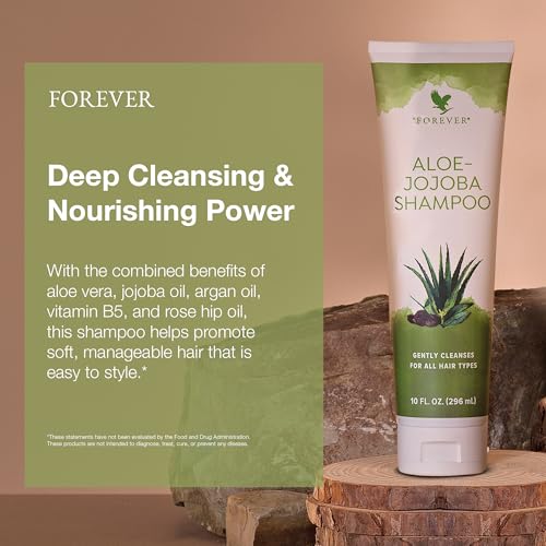 Aloe-Jojoba Shampoo - Nourishing Hair Cleanser with Aloe Vera & Jojoba Oil, 10 Fl Oz - Pack of 1