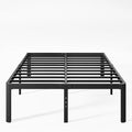 King Bed Frame 18 Inch Heavy Duty Metal Platform No Box Spring Needed - Black, Noise-Free, Easy Assembly, Variation: King / 18 Inch
