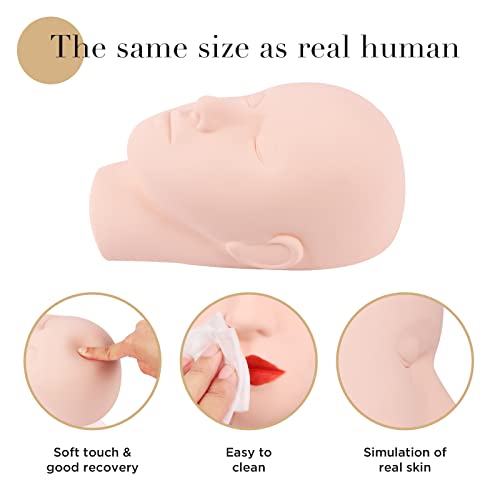 LASHVIEW Lash Mannequin Head, Practice Training Head for Make Up and Lash Extention,Cosmetology Face Head,Soft-Touch Rubber,Easy to Clean by Skincare Essential Oil.