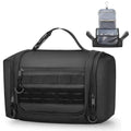 Hanging Toiletry Bag for Men, Tactical Dopp Kit Toiletry Travel Bag, Large Hygiene Organizer Shower Bag for Camping Outdoor, Black
