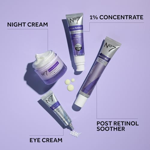 No7 Pure Retinol Night Concentrate 1% for Aging Skin - 30ml