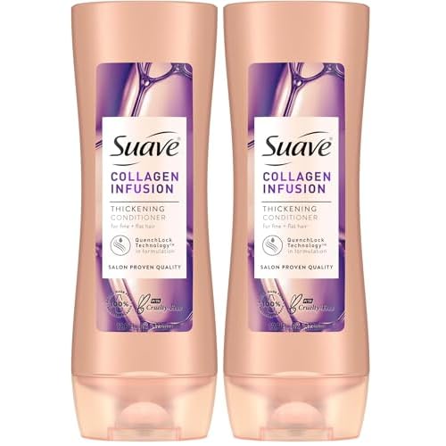 Suave Professionals Thickening Conditioner Collagen Infusion For Fine to Flat Hair Conditioner for Volume 12.6 oz (Pack of 2)